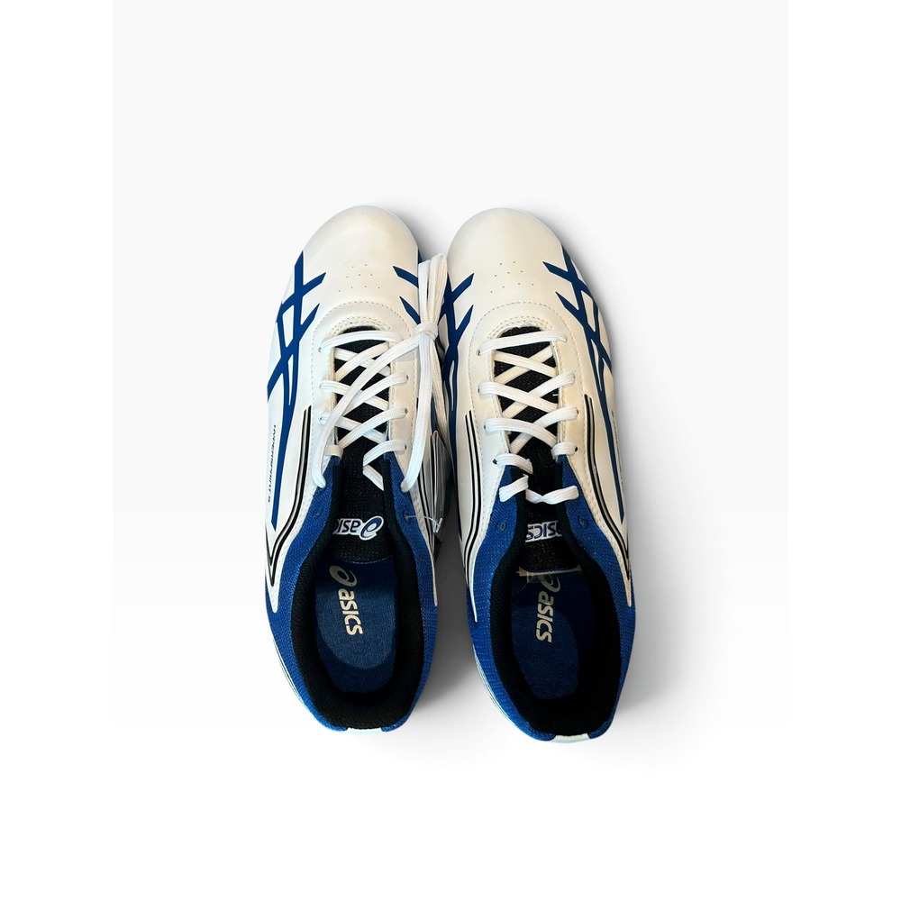 Asics Hypersprint 5 Mens Track Spikes White Blue Black G306Y Running Shoes Sz11